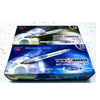 BÚT LÔNG DẦU 2 ĐẦU,BÚT DẠ KÍNH PM04 (10 chiếc)