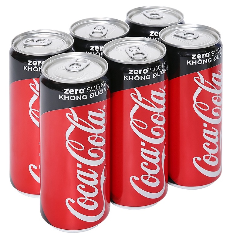 Lốc 6 lon Nước ngọt Coca Zero / Coca vị nguyên bản (Lon 320ml)