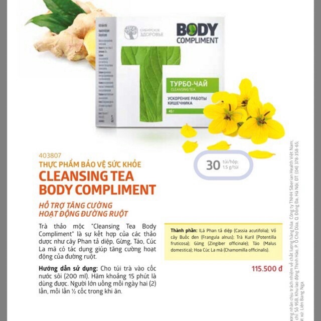 Trà Thảo Mộc Cleansing tea body compliment