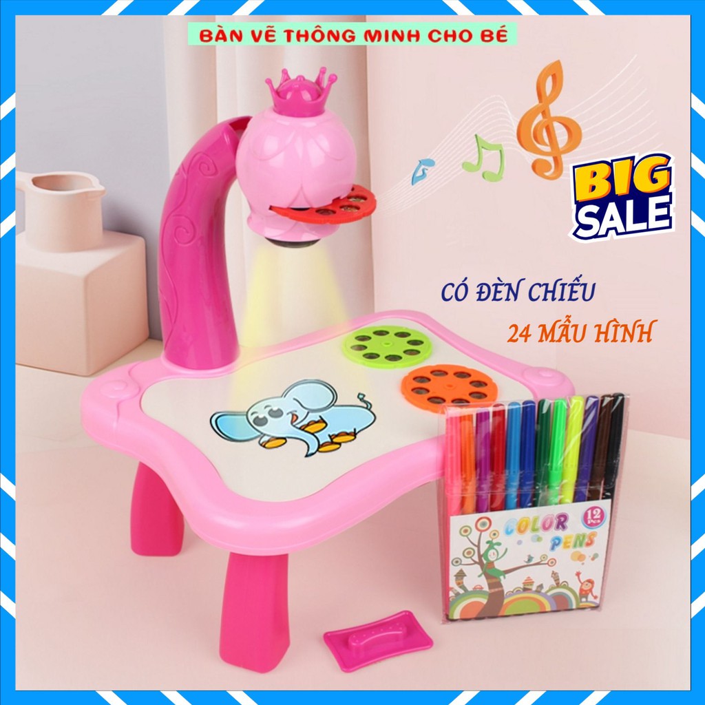 Bàn vẽ thông minh ⚡SALE⚡ có máy chiếu hình ảnh tập tô cho bé – Bàn tập tô cho trẻ, đồ chơi phát triển trí tuệ - DC031