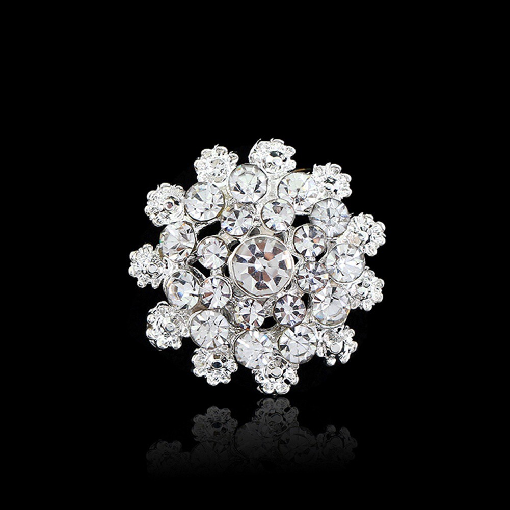 Ghim cài áo hình hoa đính đá giả kim cương thời trang cho nữ