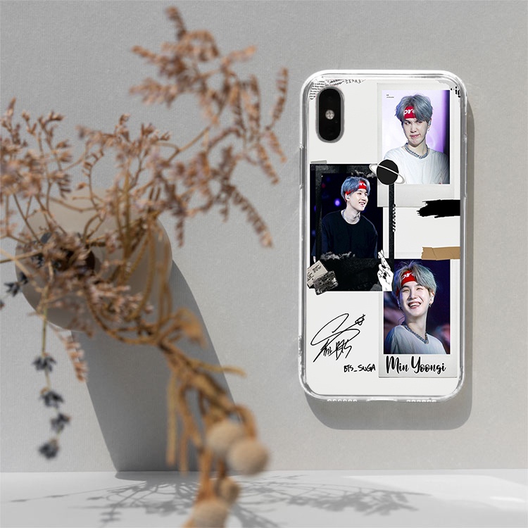 Ốp iphone Min Yoongi dễ thương cho iPhone 8 Plus 7Plus X XR Xs Max 6 6s Plus 11 Pro Max BLUYMIN0012