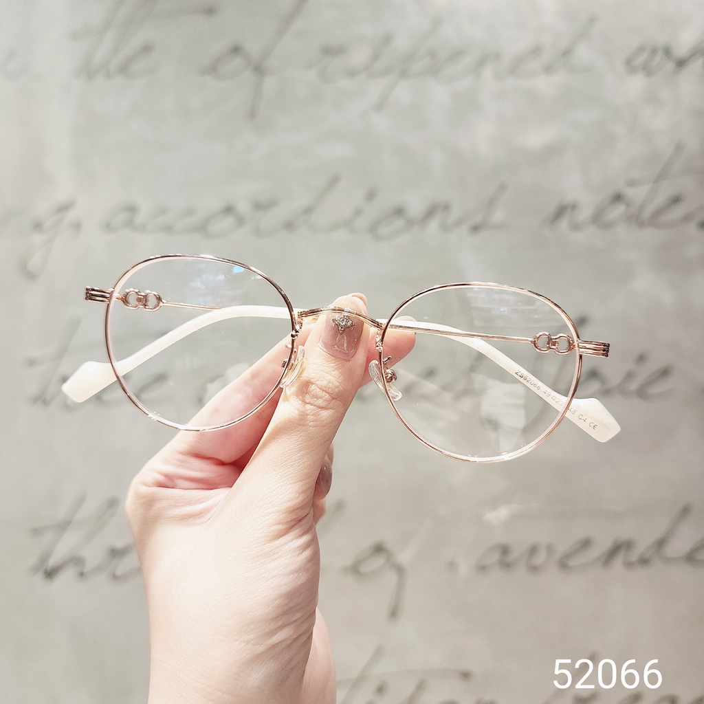 Gọng kính tròn nữ LILYEYEWEAR chất liệu kim loại thiết kế Hàn Quốc màu sắc thời trang 52066