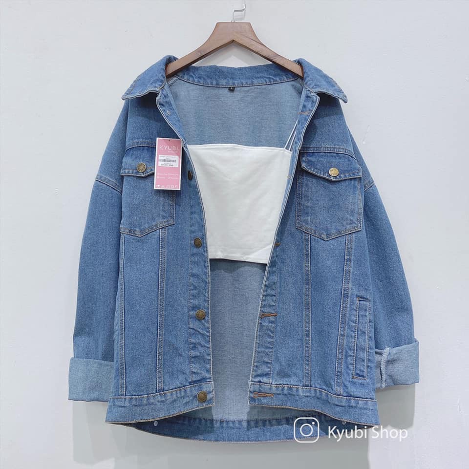 ÁO KHOÁC JEANS BASIC AKJ11 [ UNISEX ]- KYUBI AKJ11