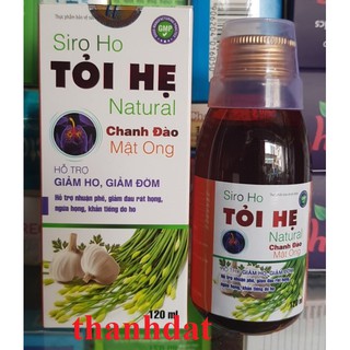 siro tỏi hẹ natural chanh đào mật ong chai 120ml