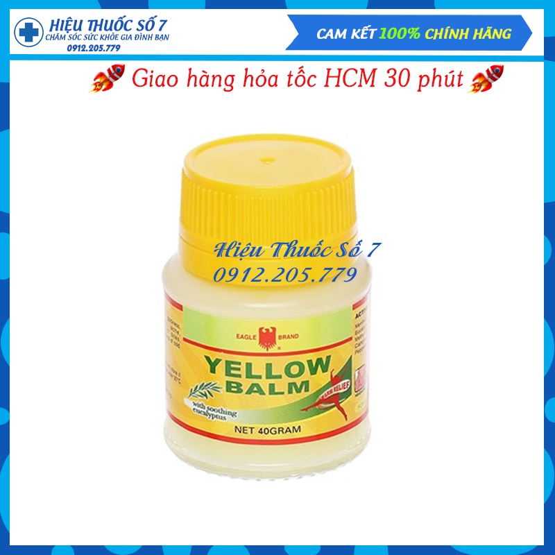 Cao vàng Con Ó Eagle Brand Yellow Balm hộp 40g - Dầu cù là xoa bóp giảm đau (Nhập khẩu từ Indonesia)