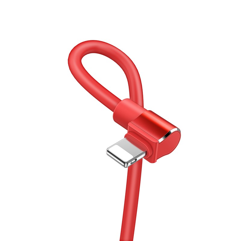 Cáp sạc nhanh Hoco U37 siêu bền dòng 2.4A cho iPhone, Android, iPad, đầu chữ L, dây dài 1.2m - Chính hãng