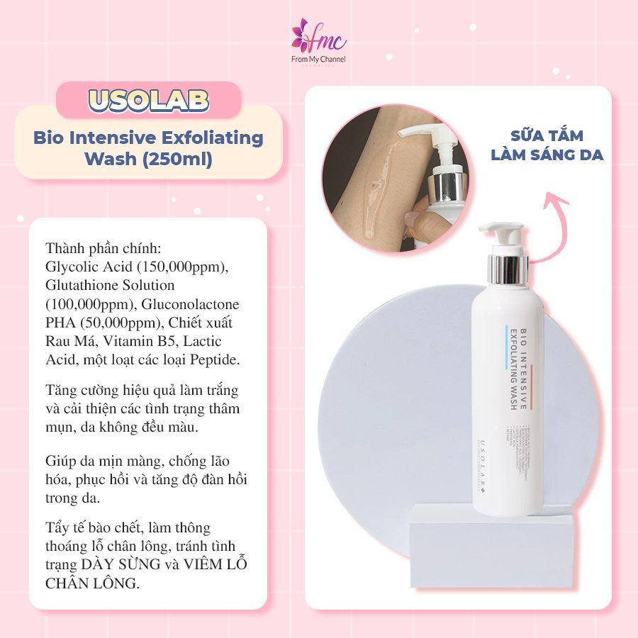 Bộ Đôi Dưỡng Trắng Cho Da Body Usolab  + Tặng 1 túi chườm giảm đau bụng