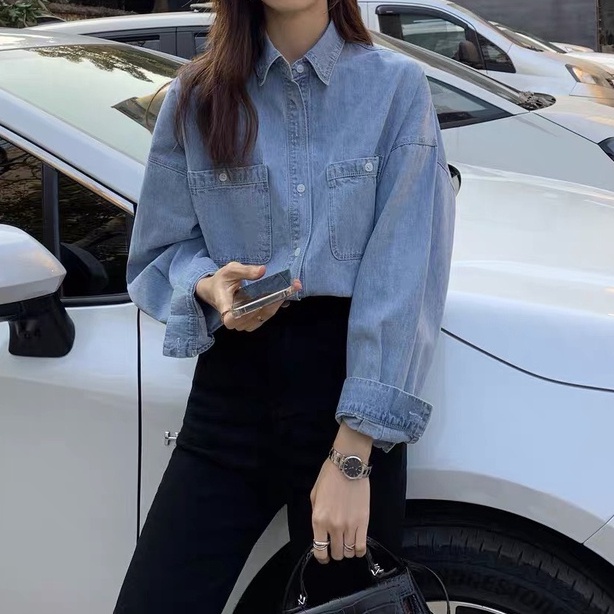 Áo jean dài tay phong cách_mẫu mới nhất A2