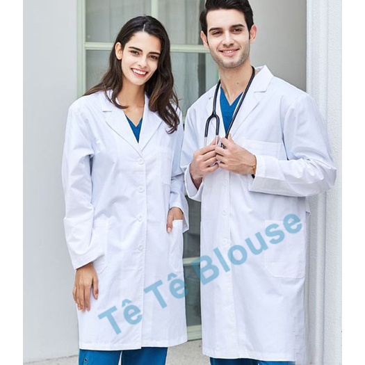 Áo Blouse Dài Ngang Gối, Dài Tay Nam Nữ, Áo Choàng Bác Sĩ, Phòng Thí Nghiệm, Thẩm Mỹ Viện, Vải Kaki Và Thô