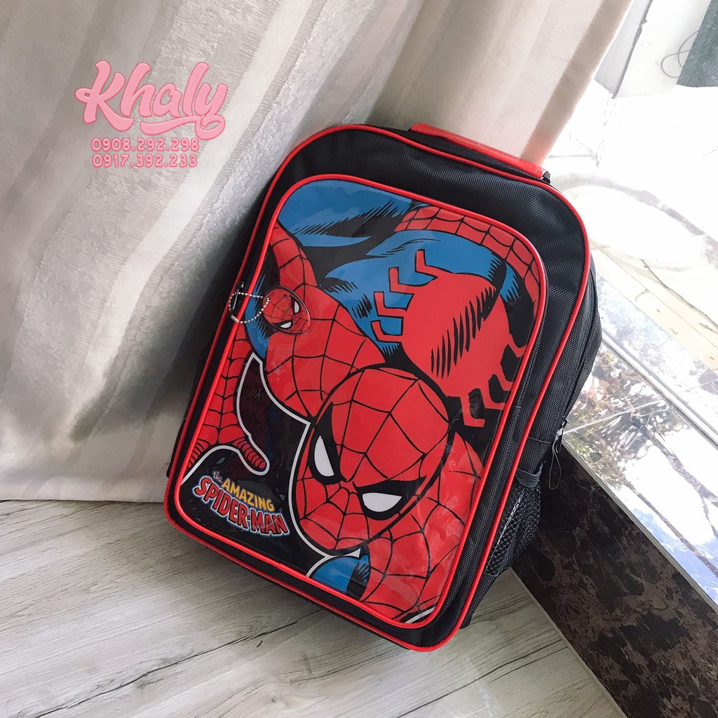 Balo, cặp táp 16&quot; 2 ngăn hình người nhện Spiderman màu đen đỏ cho học sinh bé trai (Thái Lan) - 520SPNG5015446 (30x12x40
