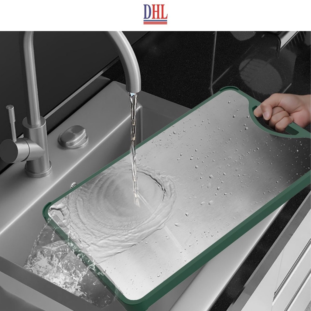 Thớt hai mặt gỗ mun nguyên khôi và inox 304 chống nấm mốc