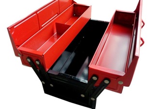 Hộp đựng dụng cụ đa năng sắt đỏ đen nhỡ(450x210x160mm)