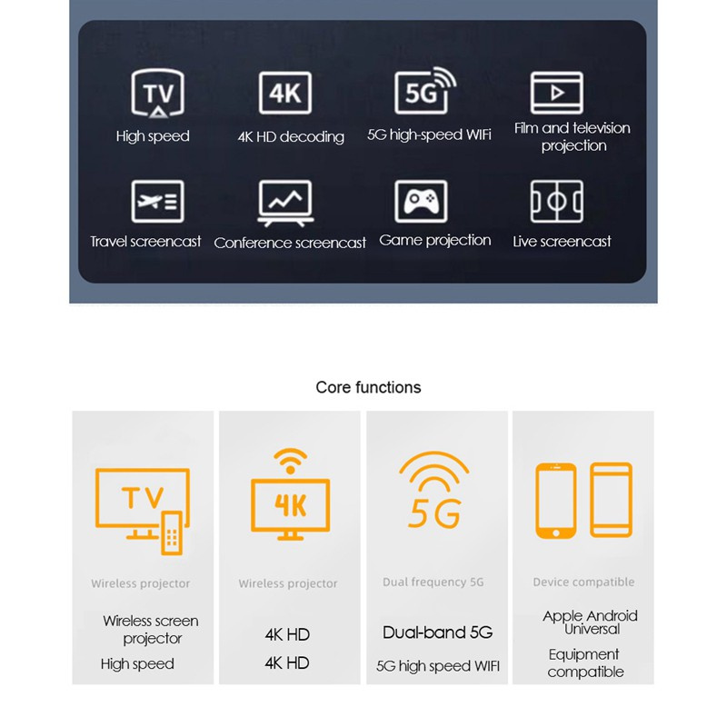 Màn Hình Máy Tính 4k 2.4g / 5gwifi Cho Ios Android