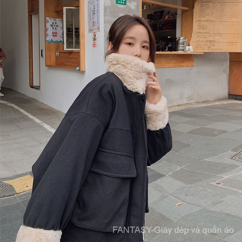 Áo Khoác Giữ Ấm Thời Trang Phong Cách Hàn Quốc Cho Nữ