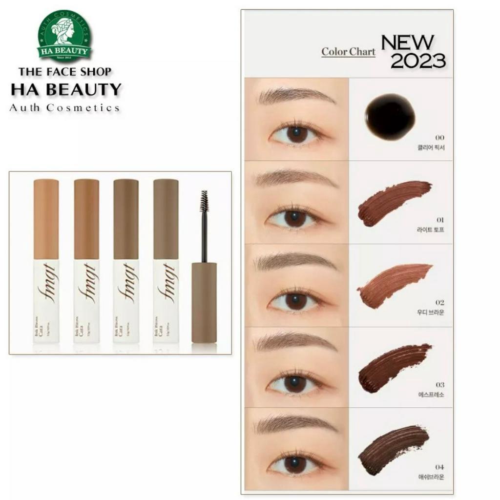 Mascara lông mày Thuần Chay VEGAN Nhiều màu Bền tông by THE FACE SHOP fmgt Ink Brow Longwear Cara 5.5g Hàn Quốc0