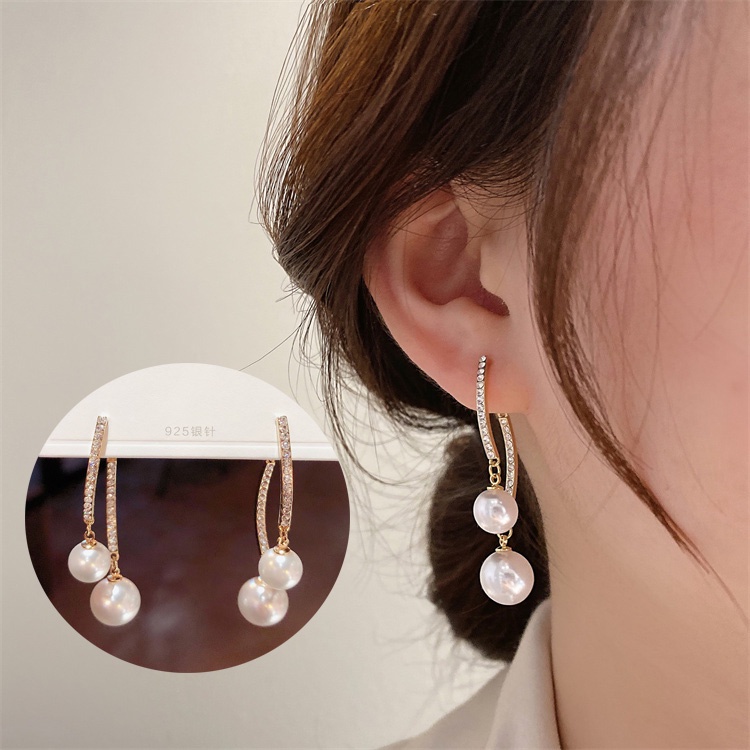 Khuyên Tai Dáng Dài Đính Ngọc Trai Cao Cấp Phong Cách Pháp Hàn Quốc Thời Trang Mùa Hè Hàng Mới Dành Cho Bạn Nữ S925 2022