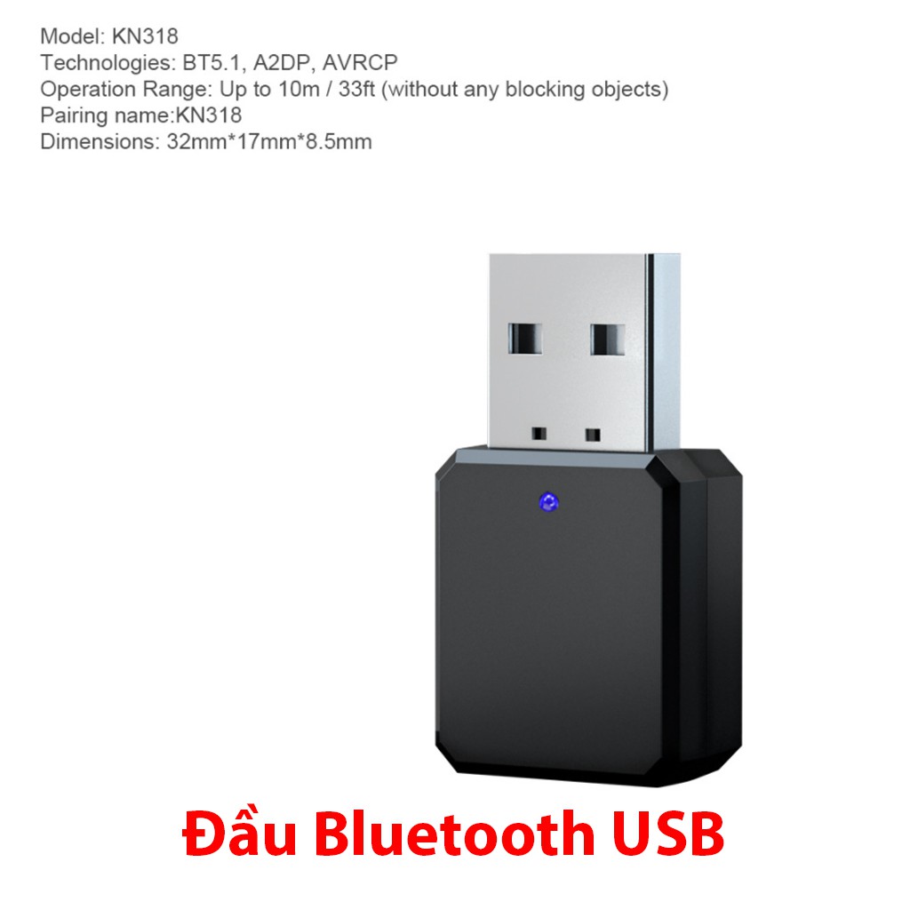 USB Bluetooth 5.0 phát nhạc trên ô tô, cắm vào cổng audio in trên màn hình, đài FM trên ô tô để phát nhạc từ điện thoại