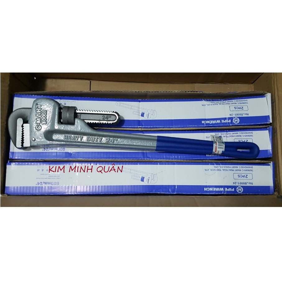 Mỏ Lết Răng Cán Bọc Nhựa 600mm/24&quot; Độ Mở 76mm B0001 C-Mart