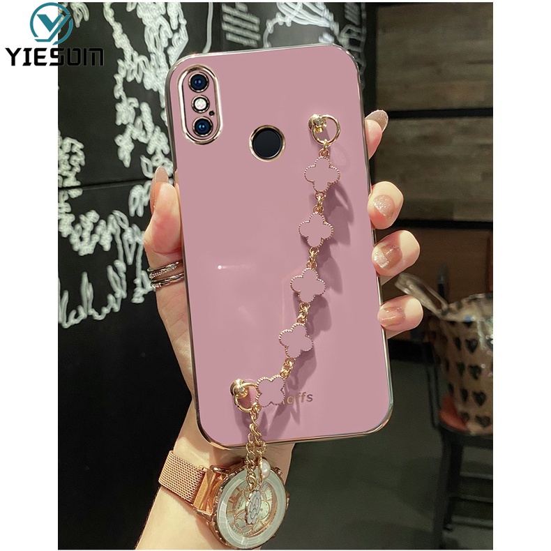 Ốp Điện Thoại Silicon Mềm Họa Tiết Lá May Mắn Có Dây Đeo Tay Cho Xiaomi Redmi Note 8 8T 7 5 Pro Redmi 7 5 Plus