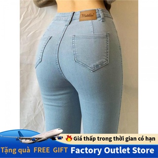 Quần dài eo cao dáng ôm thời trang phong cách châu Âu cho nữ