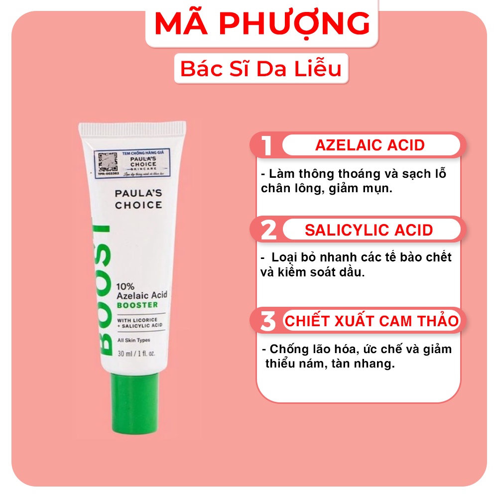 [CHÍNH HÃNG] Gel giảm mụn và làm mờ vết thâm Paula's Choice 10% Azelaic Acid Booster (30ml)