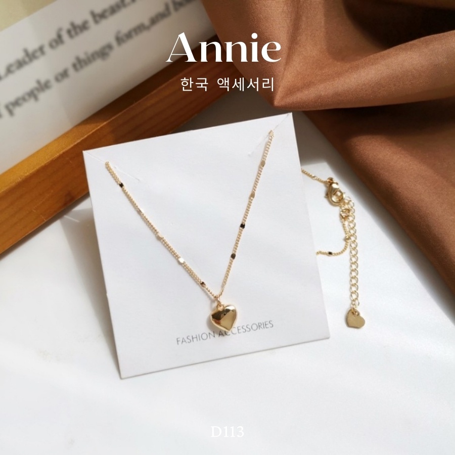 Dây chuyền trái tim mạ vàng sợi mảnh kiểu dáng nữ tính đơn giản ANNIE D113