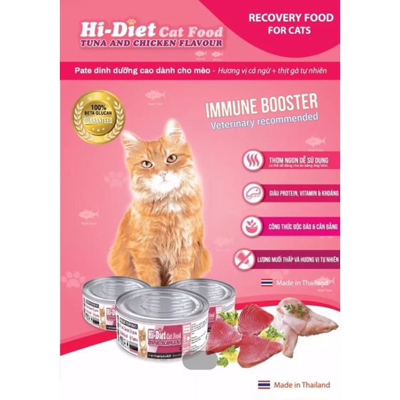 Pate dinh dưỡng cao Hi-Diet Cat Food dành cho mèo biếng ăn, chậm lớn, đang cần hồi phục cơ thể