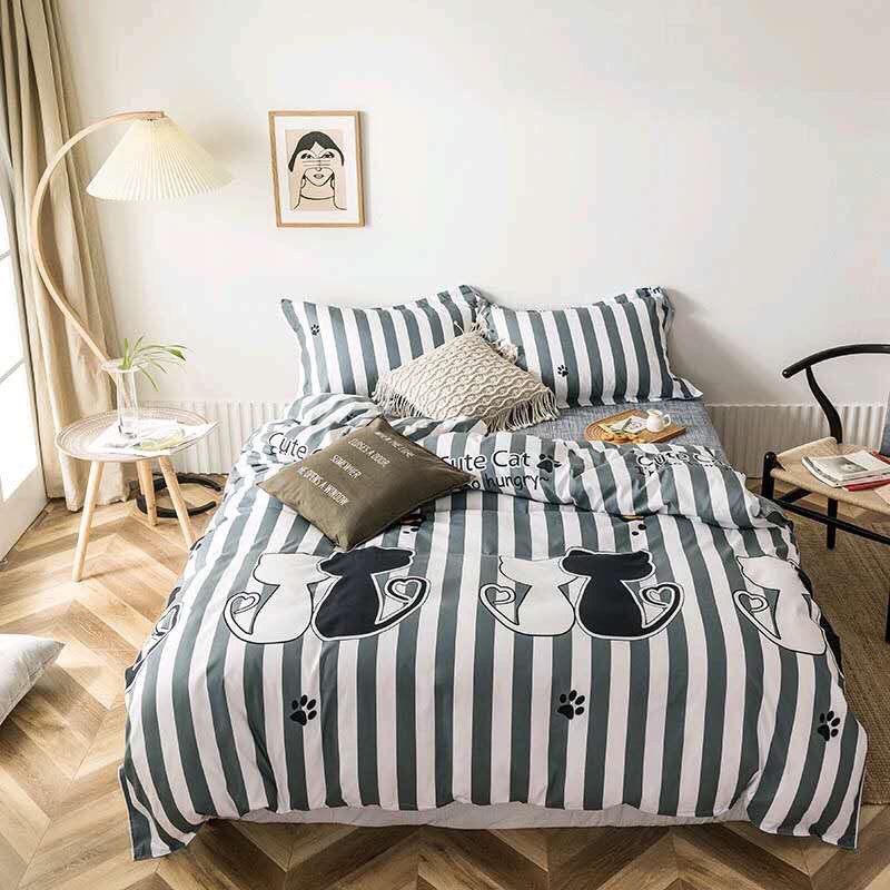 Bộ chăn ga gối cotton poly nhập khẩu giá rẻ