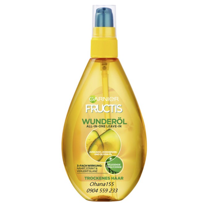 Dầu dưỡng tóc dạng xịt Garnier Fructis, Garnier Wahre schatze