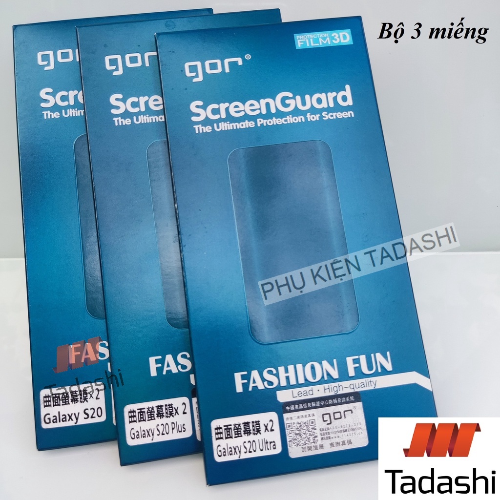 Bộ 3 Miếng Dán Dẻo Gor SamSung S8+/S9/ S9+/ S10/ S20/S20+/S20 Ultra/ S21 Ultra/ Note 9/10/10+/ 20 Ultra Full Màn 3D- Gor