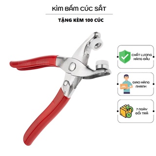 Kìm bấm khuy/ kiềm bấm cúc tiện dụng - tặng kèm 100 chi tiết cúc bấm