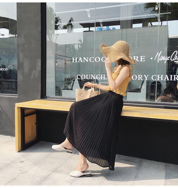 Chân váy xếp ly dáng dài 70cm | BigBuy360 - bigbuy360.vn