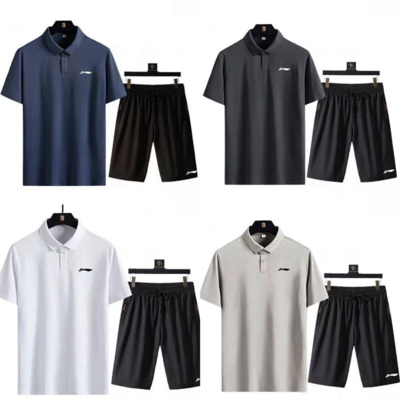 Bộ thể thao nam ( áo polo và quần sooc) 2 màu đủ size MLXL(50-85kg). Bộ nam áo thun quần gió đẹp, lịch sự ( có buôn sỉ)