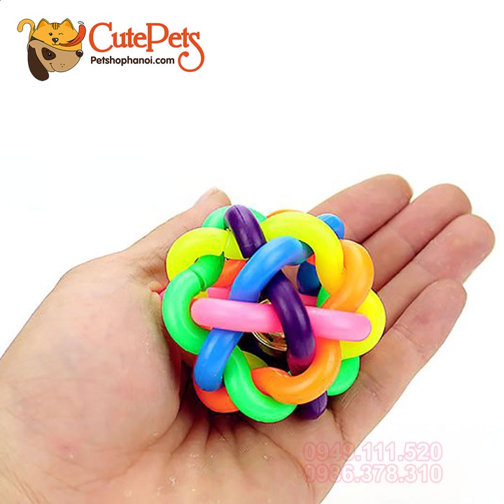 Đồ chơi cho chó mèo Bóng 7 màu gắn chuông Đồ chơi dành cho thú cưng - Cutepets