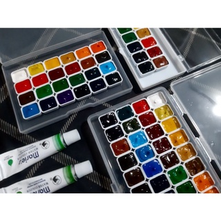 Pocket màu nước maries 12/24/36 màu 1ml kèm nhũ holbein
