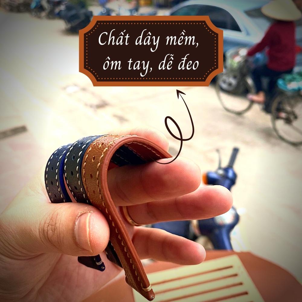 Dây da đồng hồ Vnstrap dây đồng hồ 18mm 20mm 22mm handmade da bò đeo gia xịn cao cấp đẹp giá rẻ nhập khẩu 3 màu A32