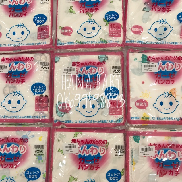 Set 10 khăn sữa xô Nhật
