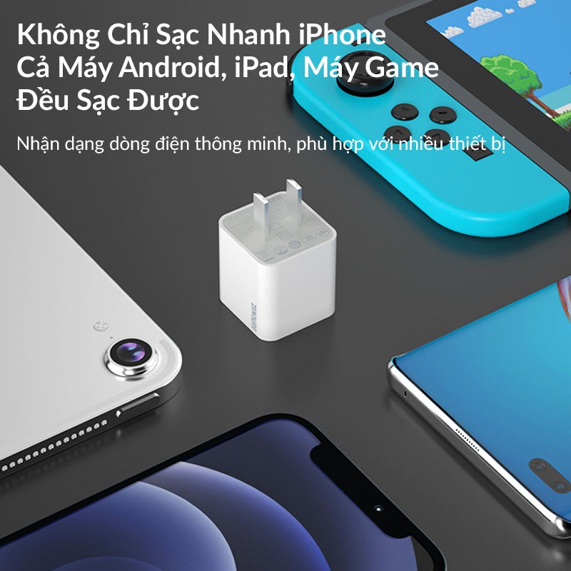 ⚡⚡Sạc Nhanh 20W iPhone 12 Zendure SuperPort Nano Siểu Nhỏ, PD.30/QC3.0/PPS/FCP Sạc Nhanh Tất Cả Các Dòng Máy iPhone