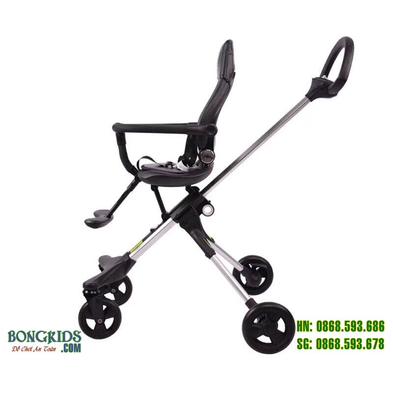 Xe đẩy gập gọn cao cấp Ride X1 ⚡GHẾ LƯỚI THOÁNG⚡ cho bé 6-48 tháng, đẩy 2 chiều, ngả 2 tư thế, ghế đệm da