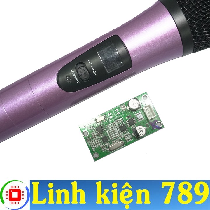 Micro không dây UHF màu bạc xanh / tím hồng / Đen / Vàng