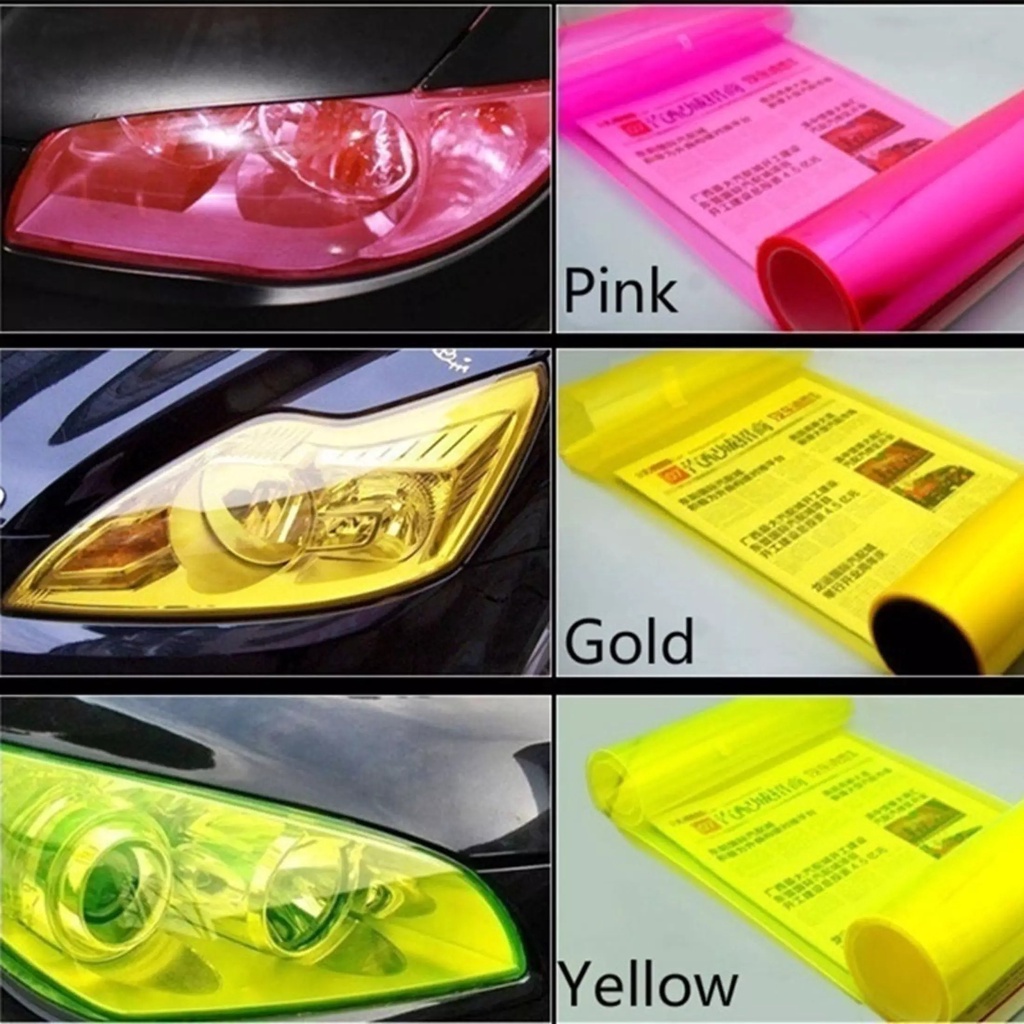 Decal tấm film dán đèn pha ô tô, xe máy cao cấp kích thước 30x60 cm, nhiều màu lựa chọn