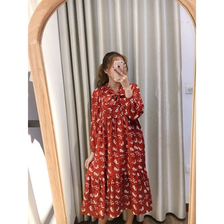 Váy hoa BBD cổ nơ