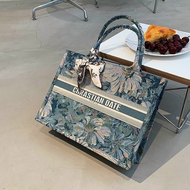 Túi Xách Nữ Hoạ Tiết Tranh Sơn Dầu, Túi Tote Túi Công Sở Nữ Size 36Cm Kèm Khăn