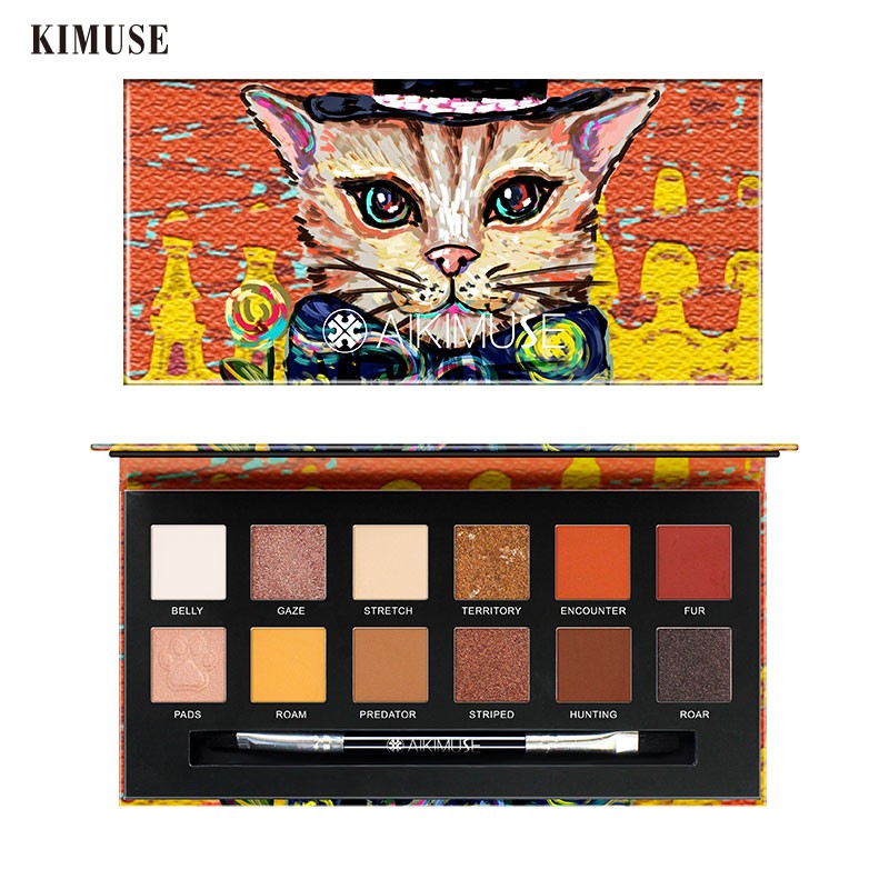 Bảng phấn mắt AIKIMUSE 12 màu ánh nhũ chống thấm nước lâu trôi 150g