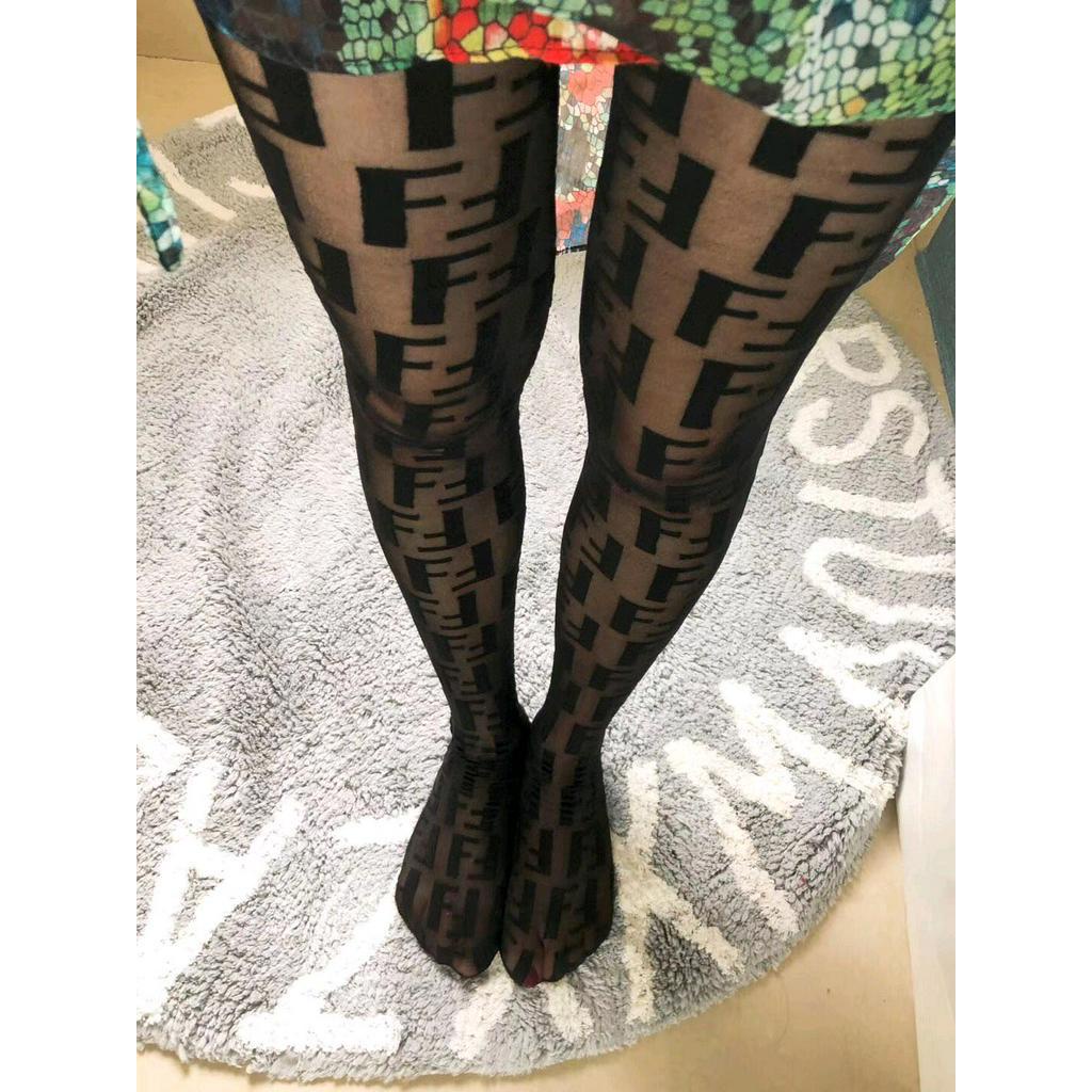 Quần Tất In Chữ Màu Đen Thiết Kế Đơn Giản Sang Trọng Dành Cho Phụ Nữ