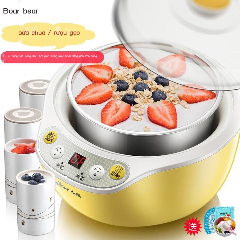 Máy làm sữa chua Bear mới cho hộ gia đình nhỏ máy lên men tự động công suất lớn máy nấu rượu gạo lười đa năng