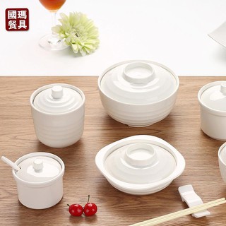 Bộ Bát Ăn Mì Có Nắp Bằng Nhựa Melamine Giả Sứ Màu Trắng Khổ A5