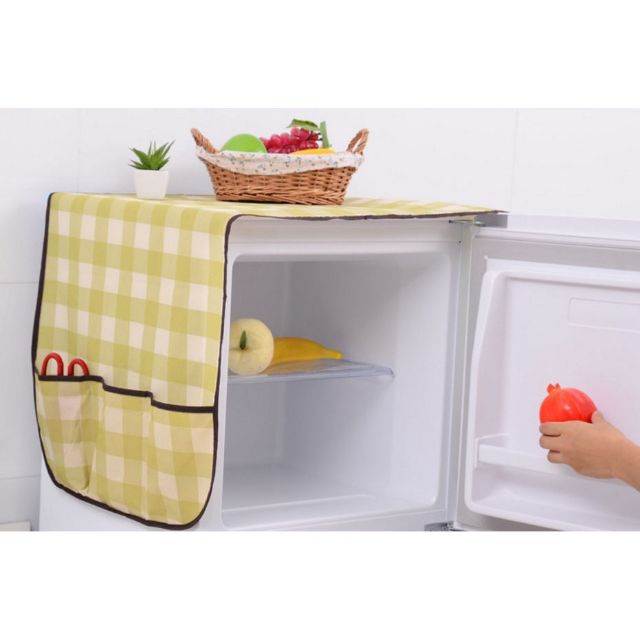 bạt phủ tủ lạnh có ngăn đựng đồ 💥 XẢ KHO 💥  Tấm phủ tủ lạnh & Phủ lò vi sóng kèm ngăn nhỏ để đồ đa năng, tiện dụng