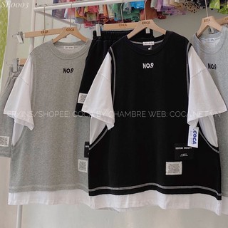 [SE0003]🎧 SET đồ áo phông mix liền gile và quần ngố vải cotton dày dặn (Có sẵn/ảnh thật)